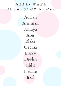 Creative Halloween Character Names - NamesBuddy