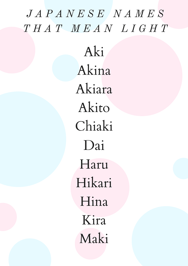 34 Japanese Names That Mean Light NamesBuddy