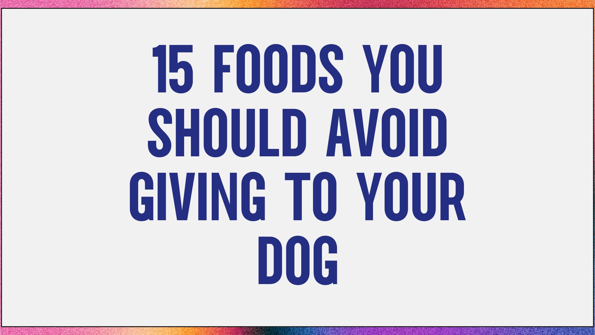 15 Foods You Should Avoid Giving To Your Dog