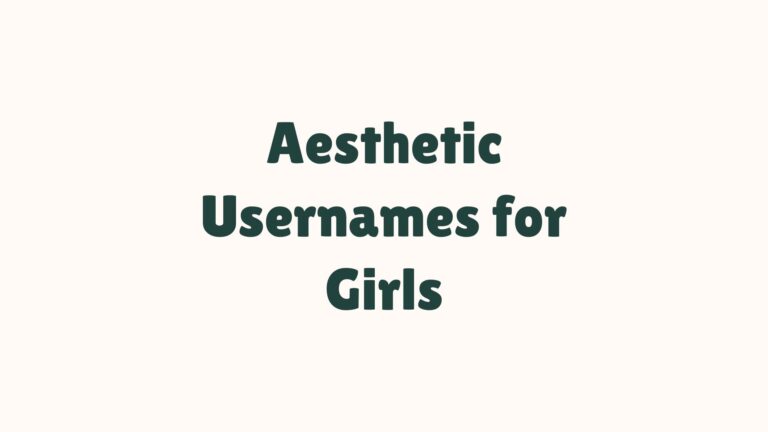 220+ Aesthetic Usernames for Girls