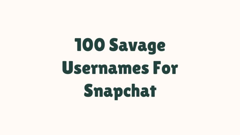 100 Savage Usernames For Snapchat