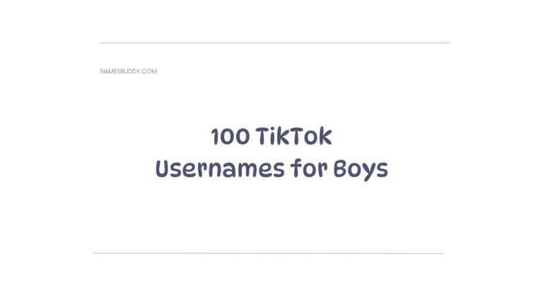 100 Cool TikTok Usernames for Boys