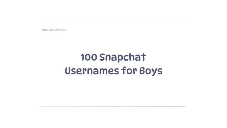 100 Cool Snapchat Usernames For Boys