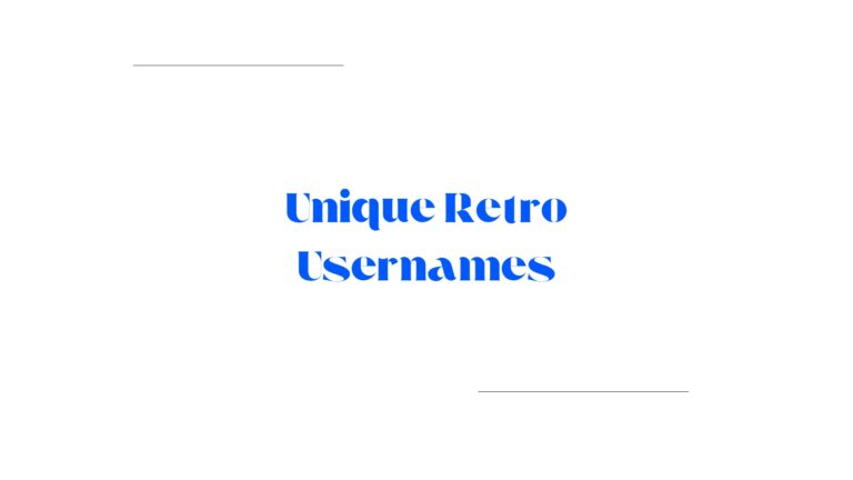 100 Unique Retro Usernames