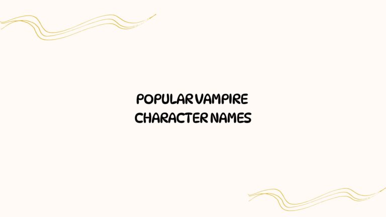 100 Popular Vampire Character Names