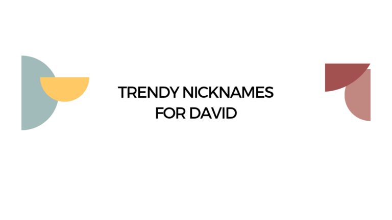 100 Trendy Nicknames For David