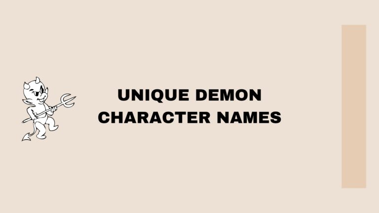 100 Unique Demon Character Names